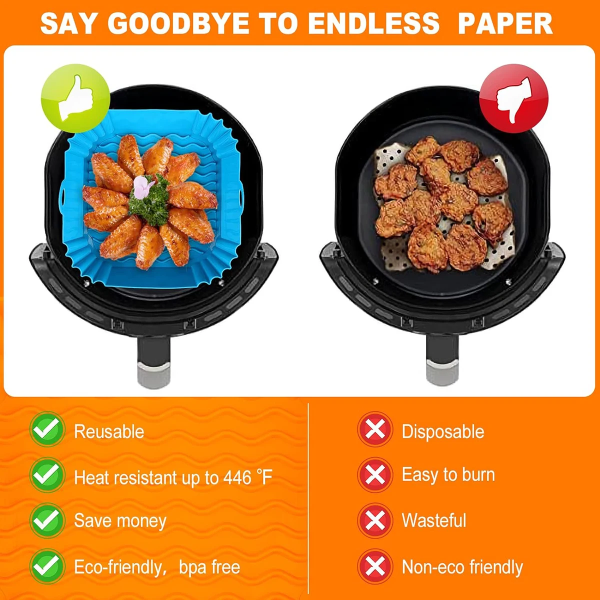 Air Fryer Silicone Liners Pot, - огляд і ціна Air Fryer Silicone Pot Liner