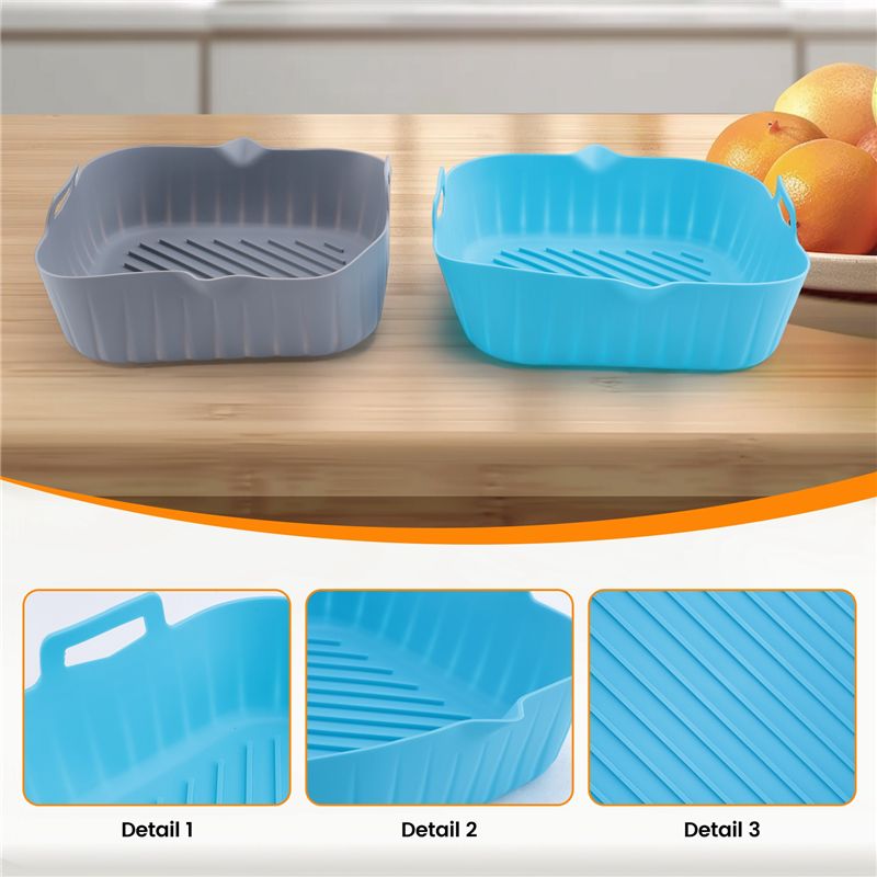 NEW HOT In Stock-2 Pcs Large A - огляд і ціна Air Fryer Silicone Pot Liner